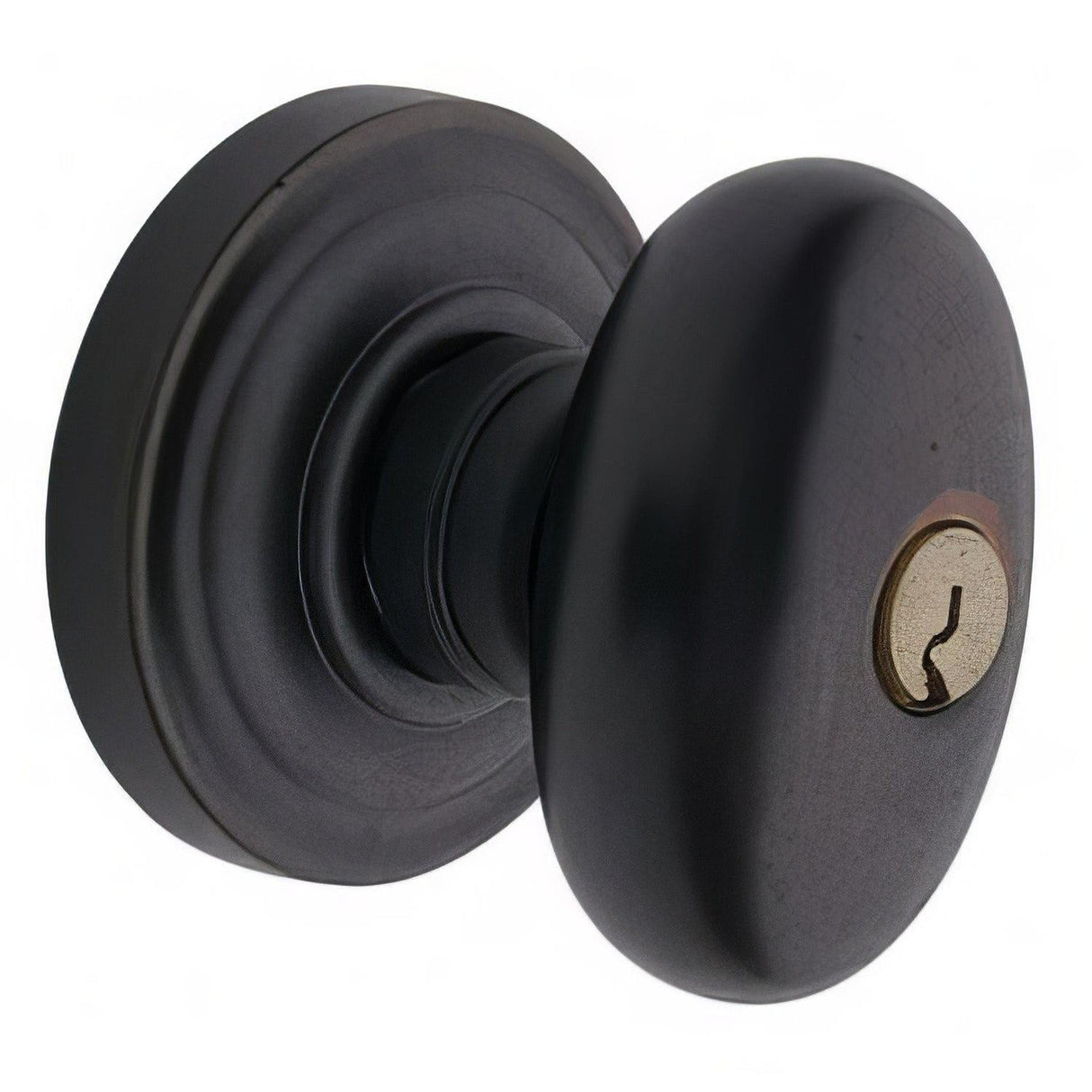 Baldwin 5225402ENTR 5225.ENTR Egg Style Keyed Knobset Distressed Oil Rubbed Bronze