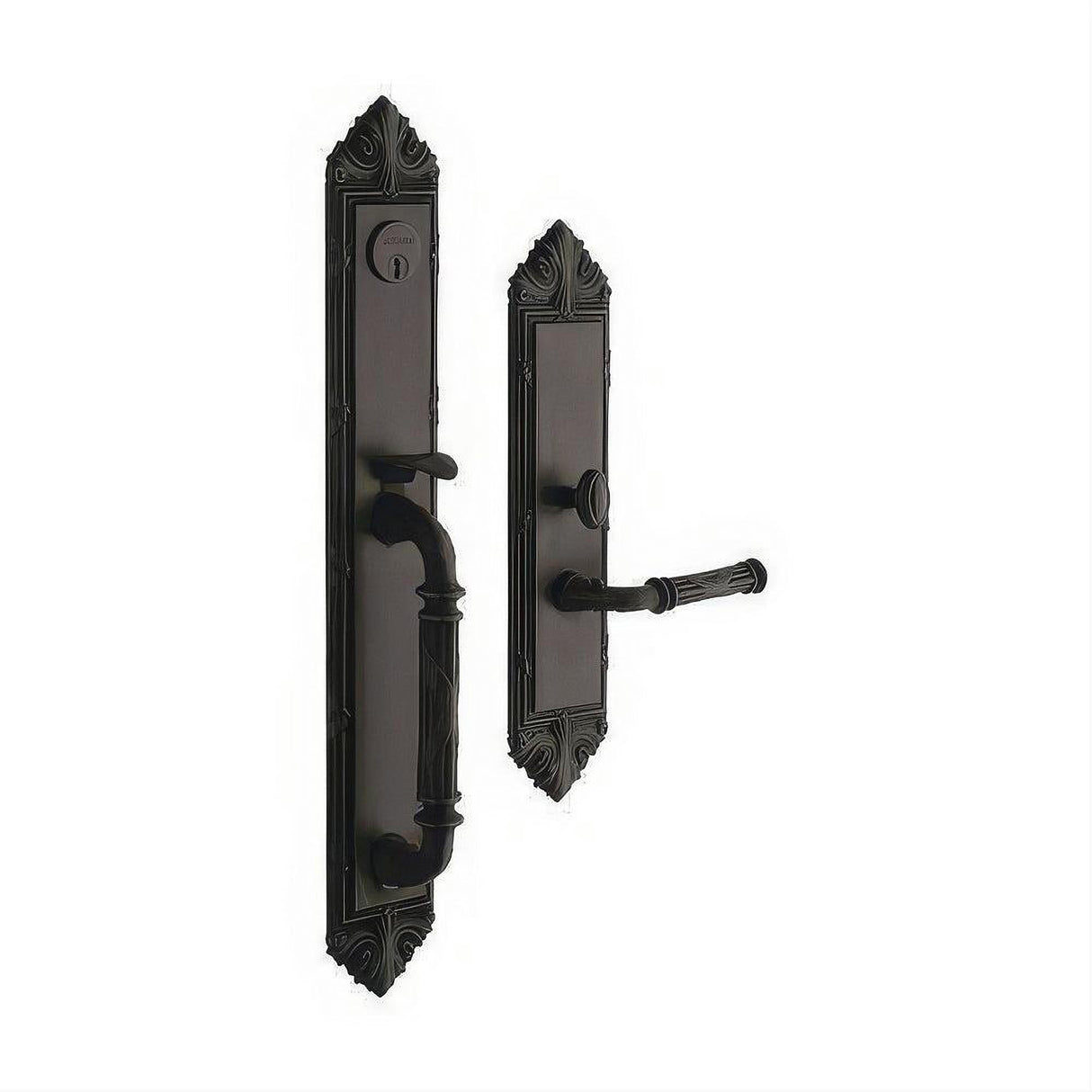 Baldwin 6952102RDBL 6952.RDBL Edinburgh Right Hand Double Cylinder Mortise Handleset Trim Set Oil Rubbed Bronze