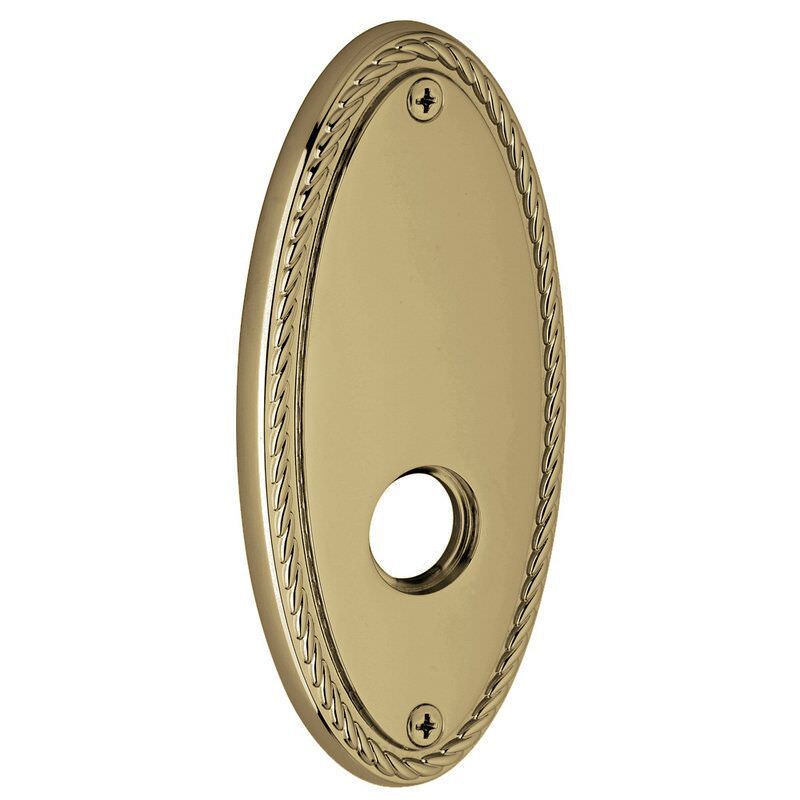 Baldwin R043150PV R043.PV Pair of 5.8" Height Oval Rope Privacy Rosettes Satin Nickel