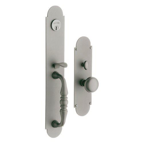 Baldwin 6543060FD satin brass and brown handleset trim pack