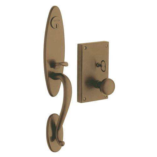 Baldwin 6549050RENT 6549.RENT Williamsburg Right Hand Single Cylinder Mortise Handleset Trim Set Satin Brass and Black