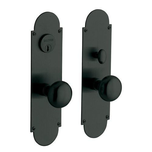 Baldwin 6555190ENTR satin black handleset trim pack