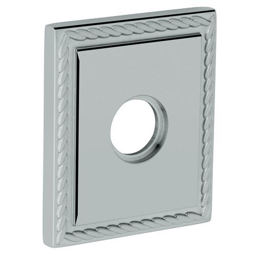 Baldwin R036030PS R036.PS Pair of 3.225" Height Square Rope Passage Rosettes Polished Brass