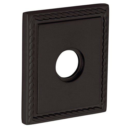 Baldwin R036402PS R036.PS Pair of 3.225" Height Square Rope Passage Rosettes Distressed Oil Rubbed Bronze