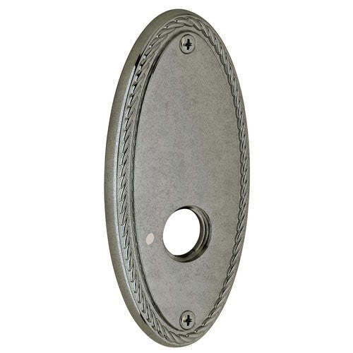 Baldwin R043452PS R043.PS Pair of 5.8" Height Oval Rope Passage Rosettes Distressed Antique Nickel