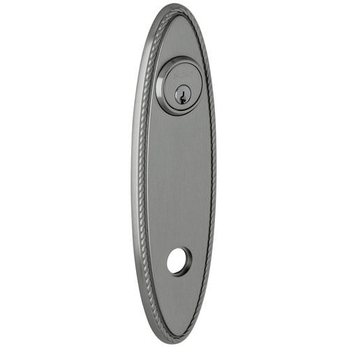 Baldwin R044151RPV R044.RPV Individual 10.75" Height Oval Rope Right Hand Privacy Rosette Antique Nickel
