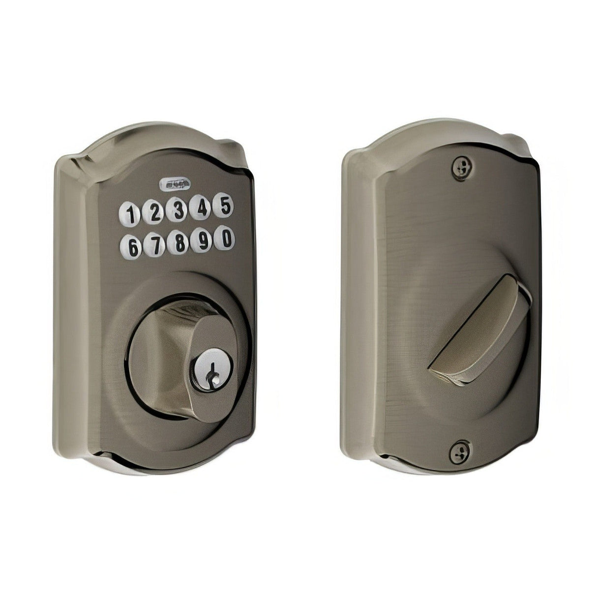 Schlage BE365CAM620 antique pewter keypad electronic deadbolt