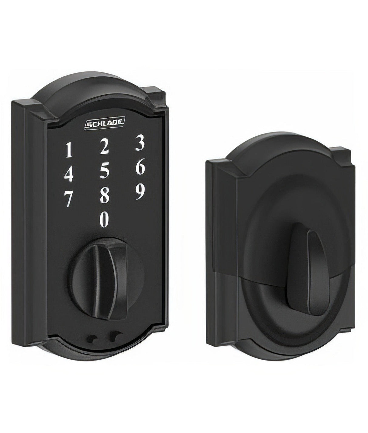 Schlage BE375CAM622 matte black keyless deadbolt