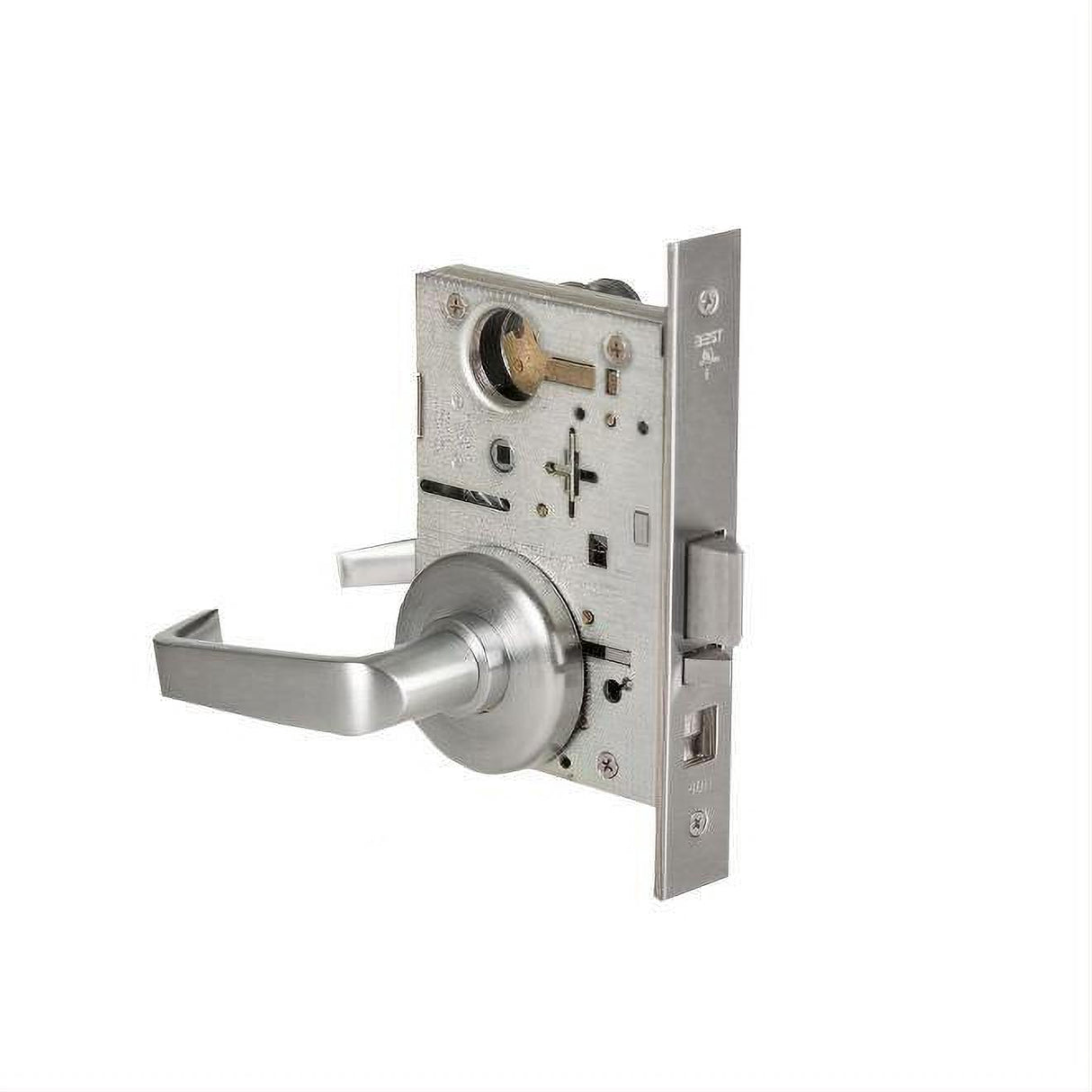 Best Access 45H7A15H626RH Mortise Lock 7 Pin Office 15 Lever with H Rose Right Hand Satin Chrome