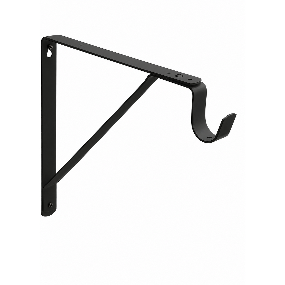Better Home Products 703BLK 703 Heavy Duty Closet Rod Bracket with Shelf Support Black