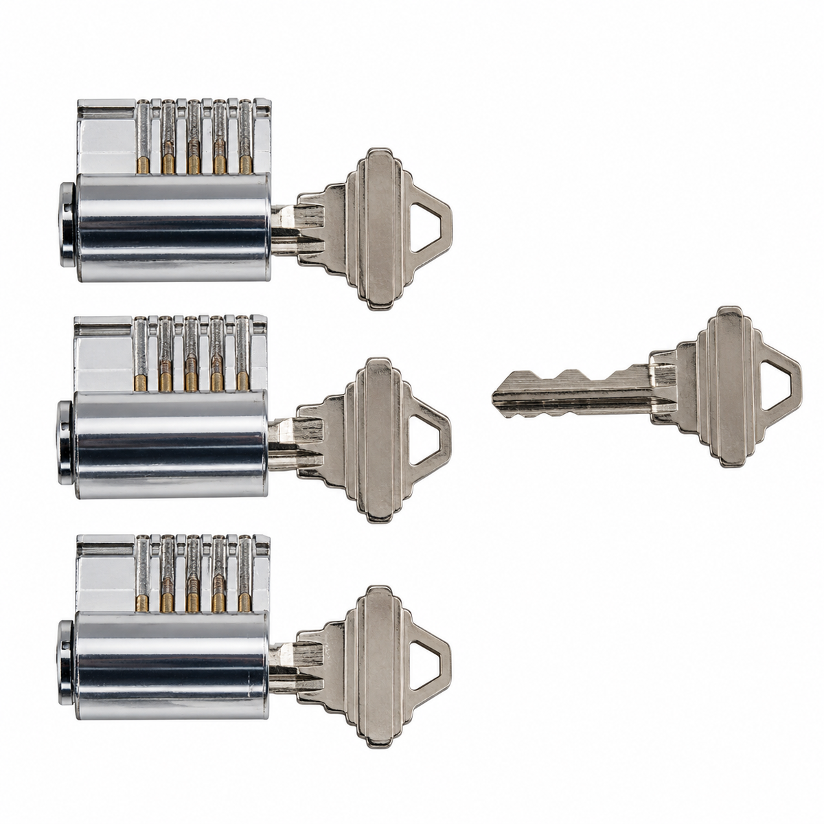 Better Home Products MKCHARGE master keying service with three lock cylinders and matching keys