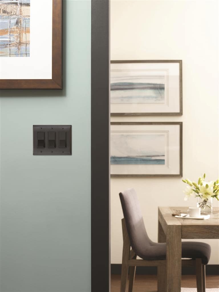 Amerock BP36506BBR Candler Black Bronze Wall Plate lifestyle view 1