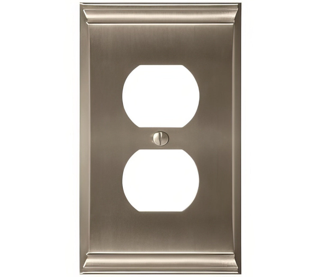 Amerock BP36508G10 satin nickel single outlet wall plate