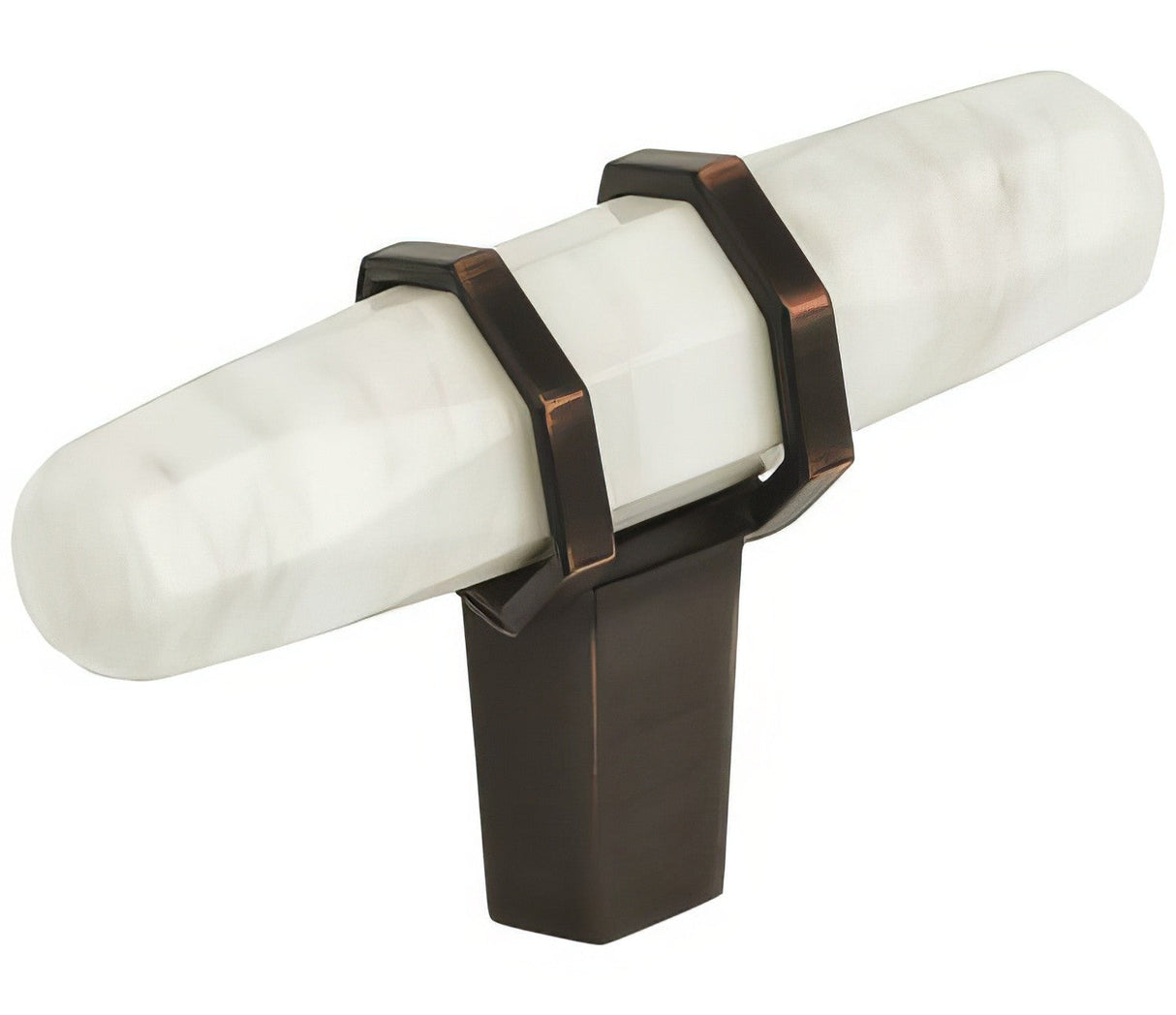 Amerock BP36647MWORB marble white/oil rubbed bronze cabinet knob