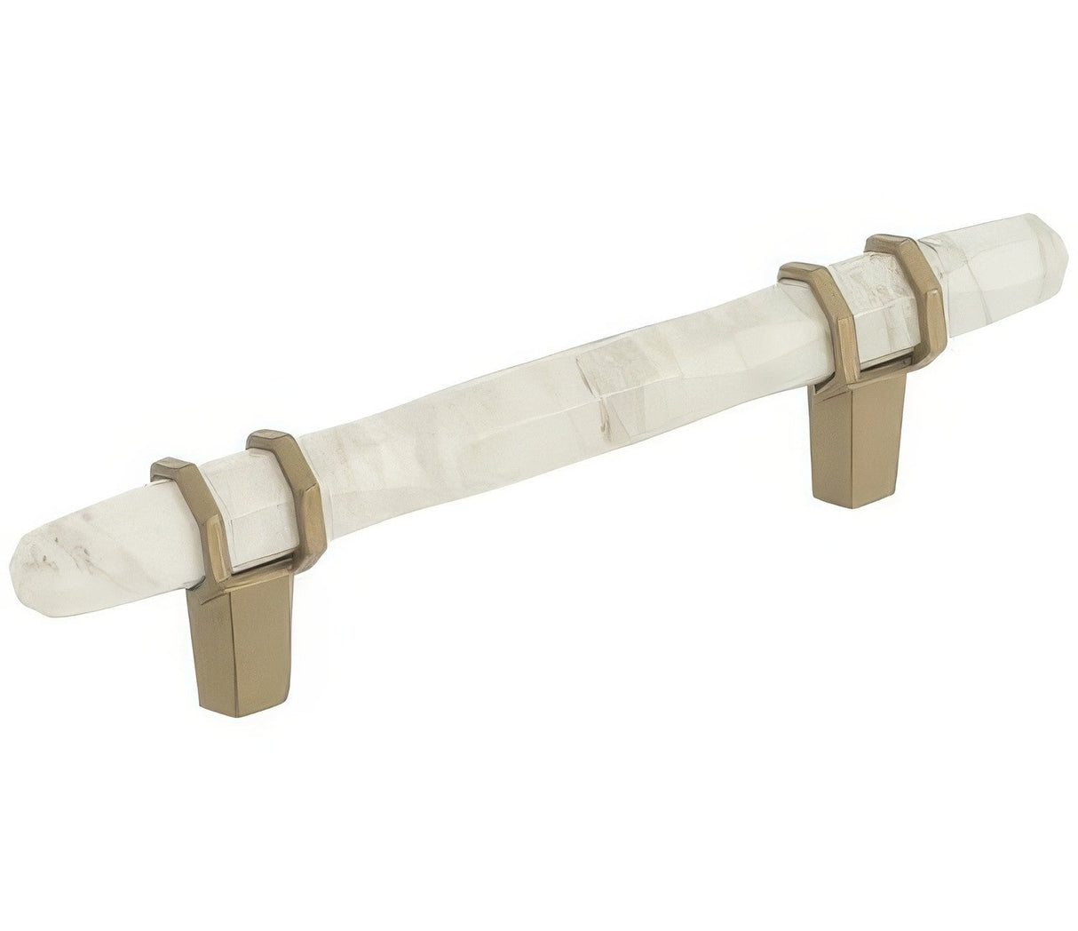 Amerock BP36648MWBBZ marble white/golden champagne cabinet pull