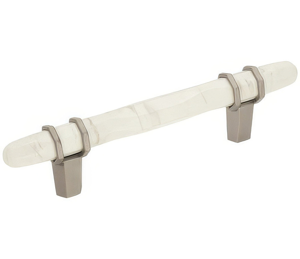 Amerock BP36648MWG10 marble white/satin nickel cabinet pull