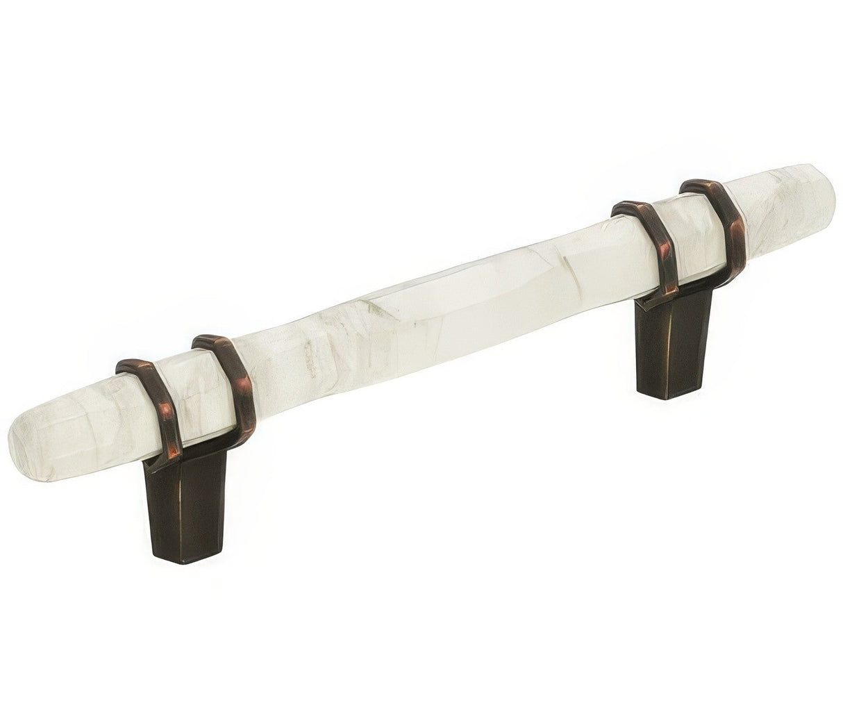 Amerock BP36648MWORB marble white/oil rubbed bronze cabinet pull