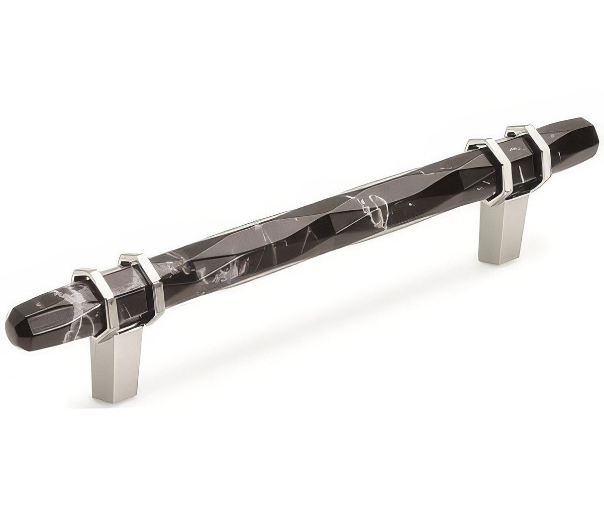 Amerock BP36649MBKPN marble black/polished nickel cabinet pull