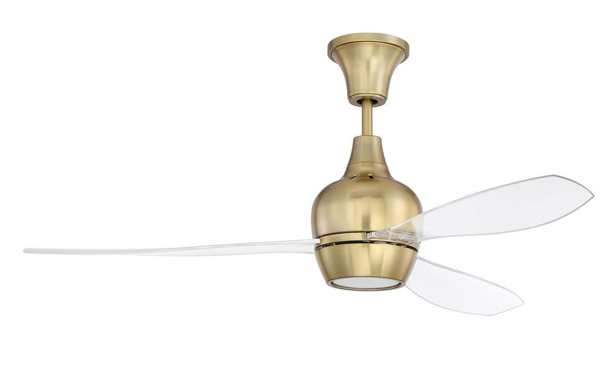 Craftmade BRD52SB3 satin brass / clear ceiling fan blades included