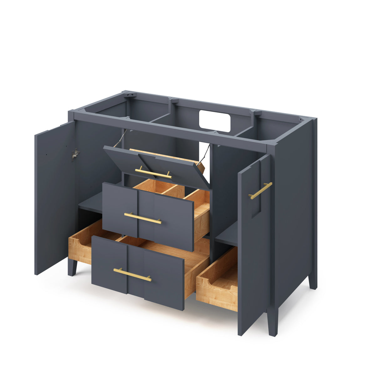 Jeffrey Alexander Katara 48" Hale Blue Single Sink Bathroom Vanity with White Quartz Top - 8 in. Widespread Faucet Top product image 3