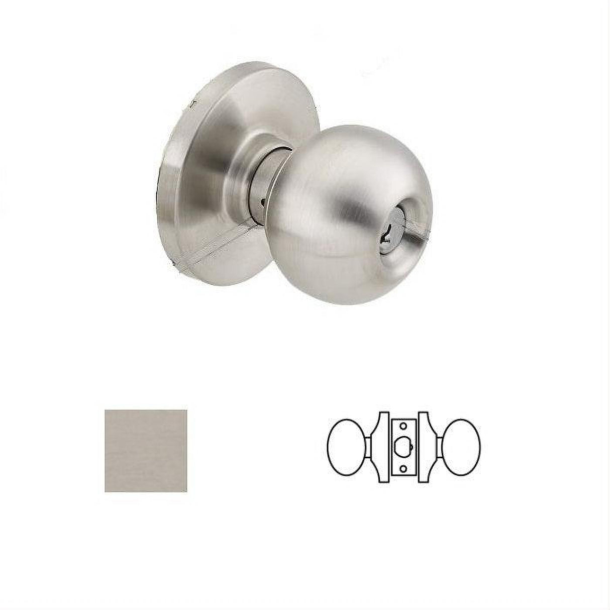 Cal-Royal GRB30-32D Grade 1 Passage Knob Lockset with 2-3/4" Backset Satin Stainless Steel