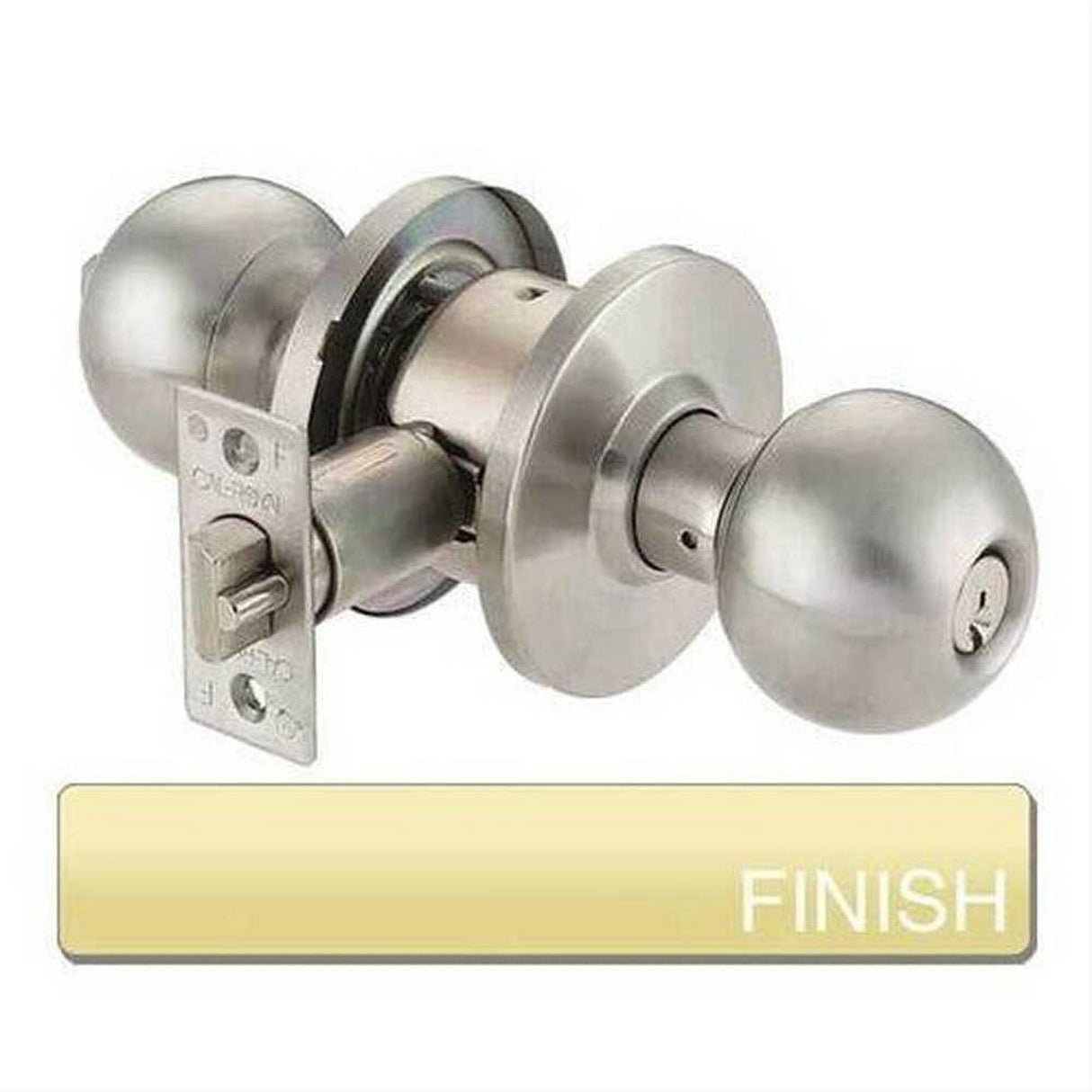 Cal-Royal ICBA00-3 Grade 2 Entrance/Office SFIC Knob with 2-3/4" Backset Less Core Bright Polished Brass
