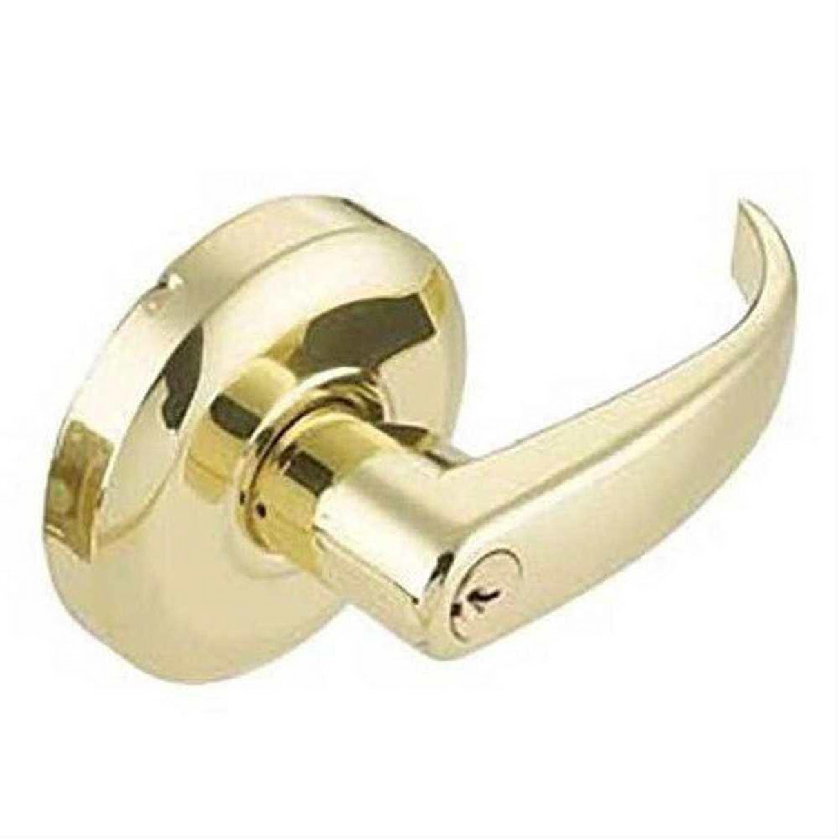 Cal-Royal ICSL03-3 Grade 2 SFIC Classroom Door Lever Lockset with 2-3/4" Backset Less Core Bright Polished Brass