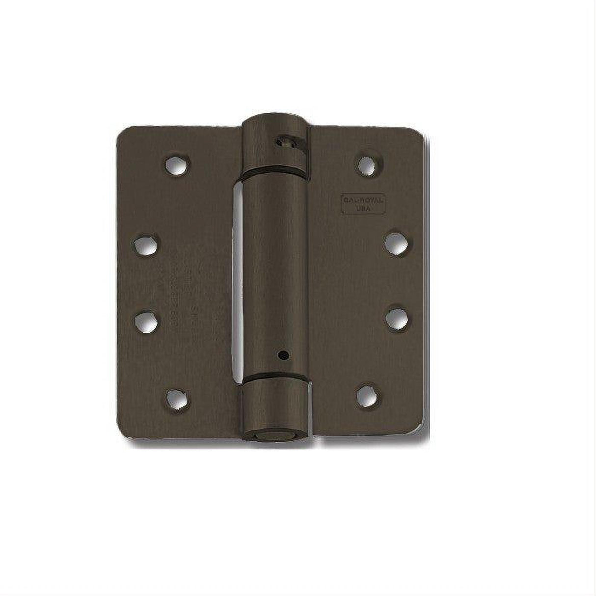 Cal-Royal NEWSH44R-10B 4" x 4" Full Mortise 1/4" Radius Round Corner Spring Hinge Oil Rubbed Dark Bronze