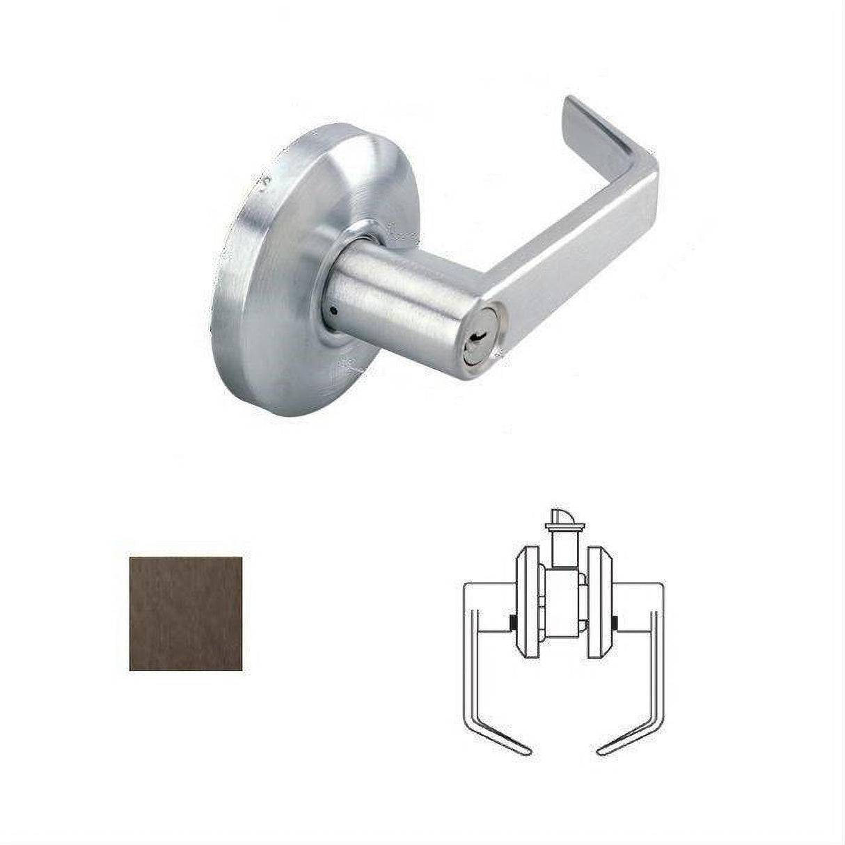 Cal-Royal SL30-10BE Grade 2 Passage Door Lever Lockset with 2-3/4" Backset Oil Rubbed Dark Bronze