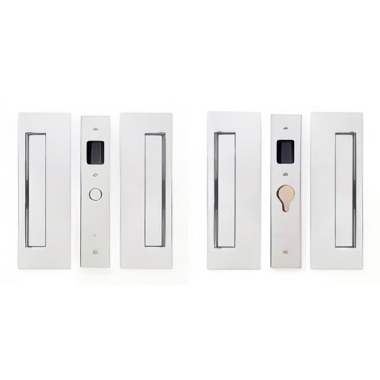 Cavilock CL400D0028 1 3/8" Double Door Magnetic Latching Passage Lock Set Pocket Door Lock Chrome