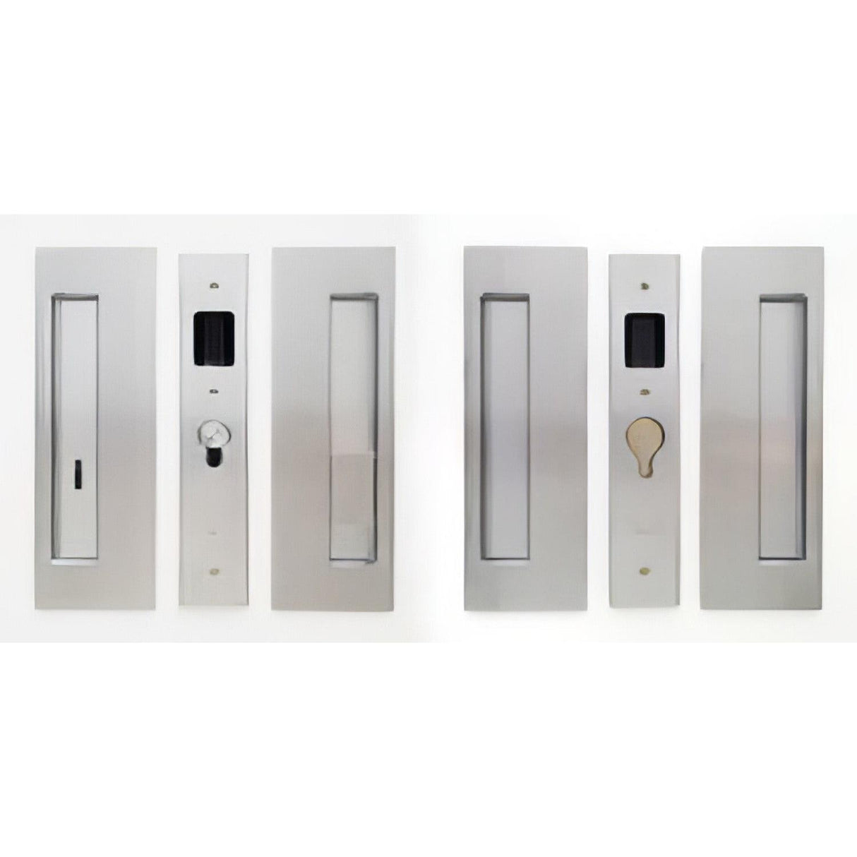 Cavilock CL400D0138 1 3/8" Double Door Emergency/Snib Privacy Lock Set Pocket Door Lock Satin Chrome