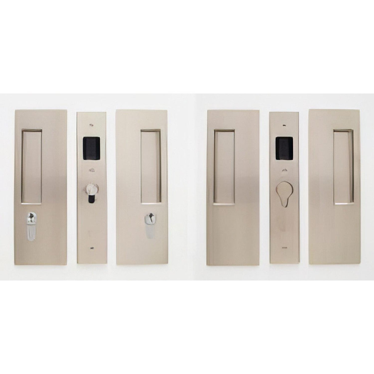 Cavilock CL400D0365 1 3/4" Double Door Key/Key Key Locking Lock Set Pocket Door Lock Satin Nickel