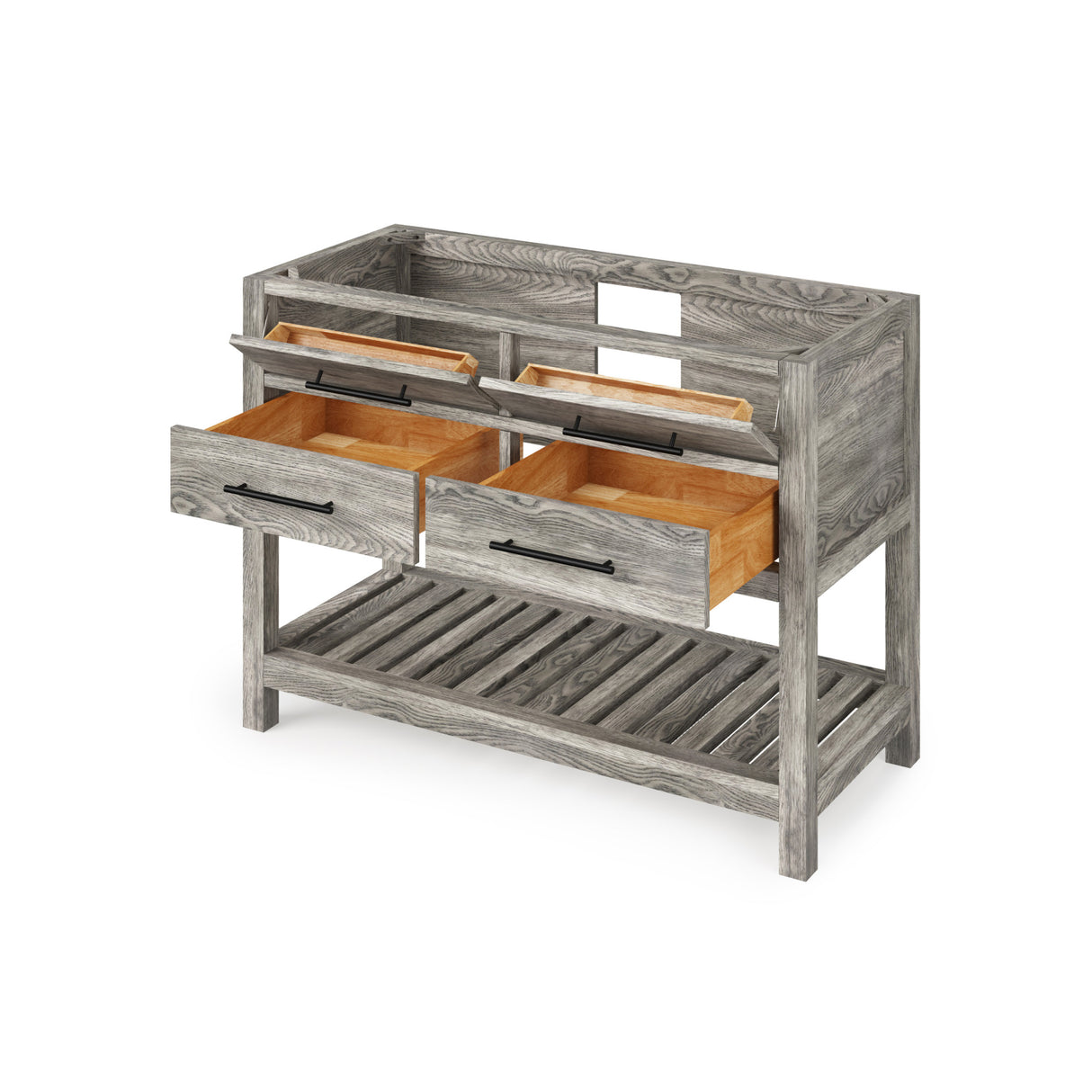 Jeffrey Alexander Wavecrest 48" Weathered Grey Single Sink Bathroom Vanity with White Carrara Marble Top - 8 in. Widespread Faucet Top product image 4