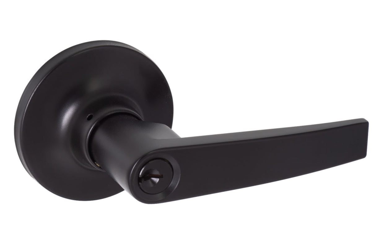 Sure-Loc CD107 FBL flat black keyed entry door lever