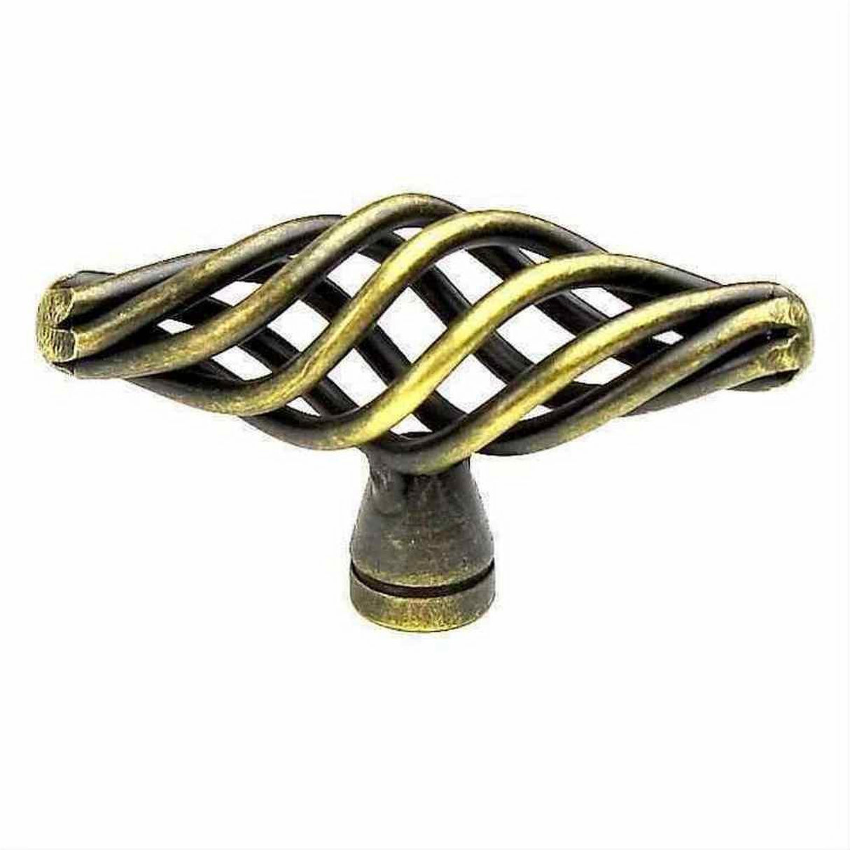 Century Hardware 44002-ABM Orleans 2-3/8" Overall Length Wrought Iron Birdcage Cabinet Knob Antique Brass