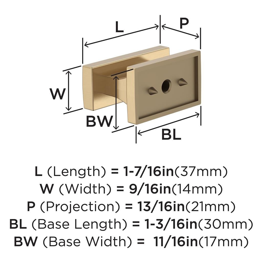 Amerock BP37023CZ Knob technical drawing and dimensions