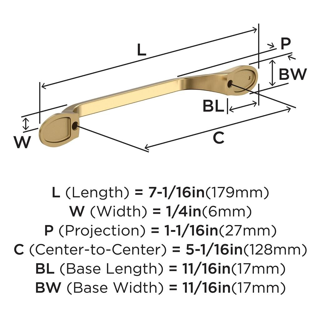 Amerock BP21937CZ Pull technical drawing and dimensions