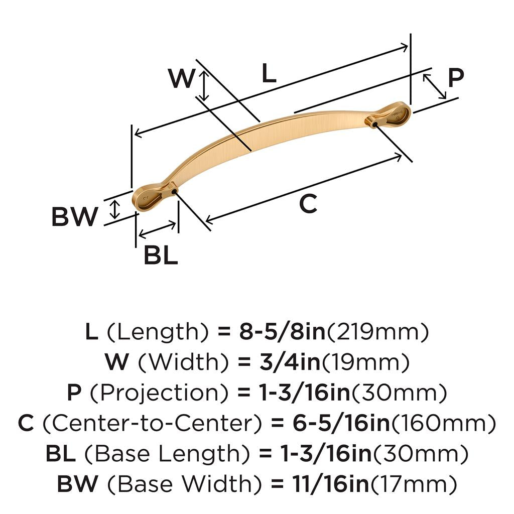 Amerock BP1589CZ Pull technical drawing and dimensions