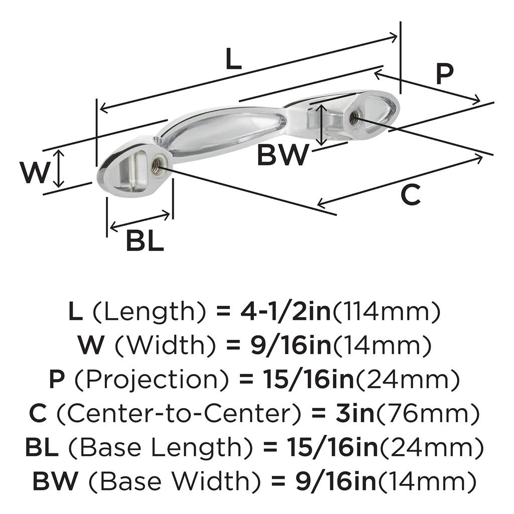 Amerock BP2117126 Pull technical drawing and dimensions