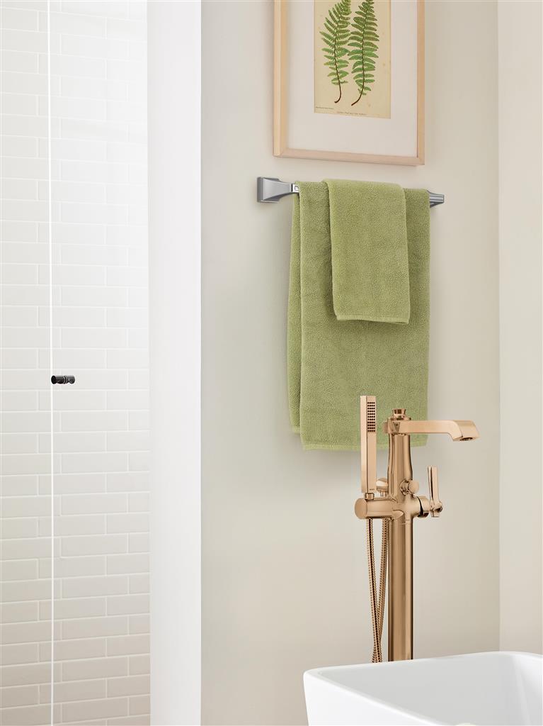 Amerock BH3602326 Mulholland Chrome Towel Bar Lifestyle Image Close Crop 2