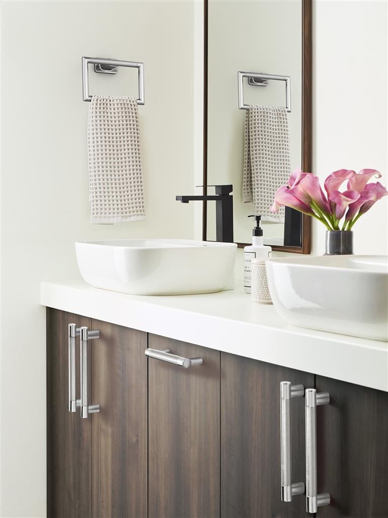 Amerock BH2661226 Bronx Chrome Towel Ring lifestyle view 1