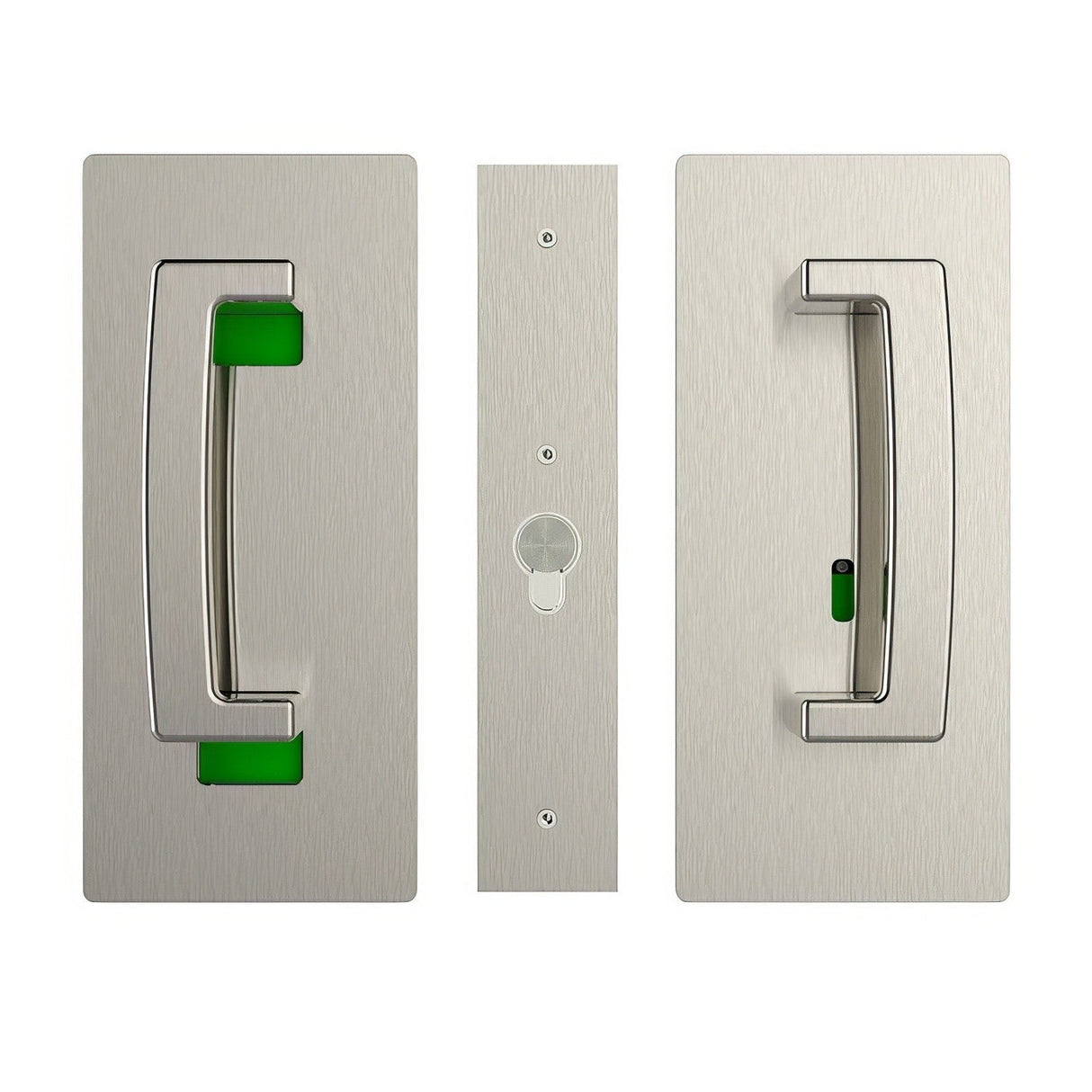 Cavilock CL406B0334 privacy pocket door lock in satin stainless, additional view