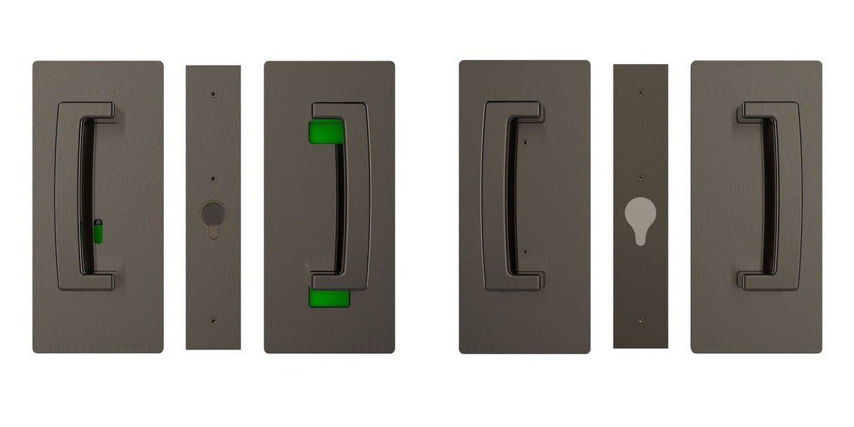 Cavilock CL406D0243 privacy pocket door lock in satin stainless, additional view