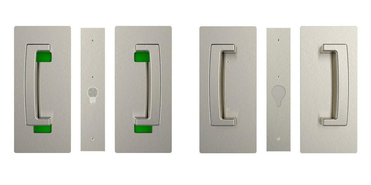 Cavilock CL406D0335 privacy pocket door lock in satin stainless, additional view