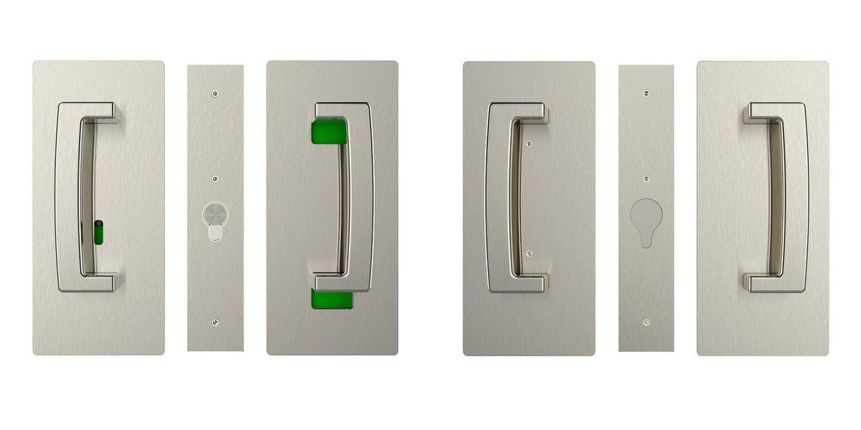 Cavilock CL406D0343 privacy pocket door lock in satin stainless, additional view