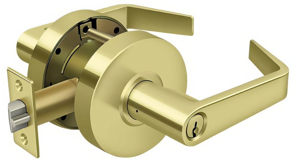 Deltana CL504EVC-3 polished brass storeroom door lever