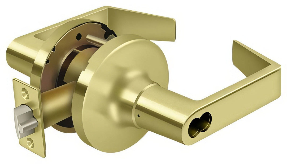 Deltana CL504FRCNC-3 polished brass storeroom door lever