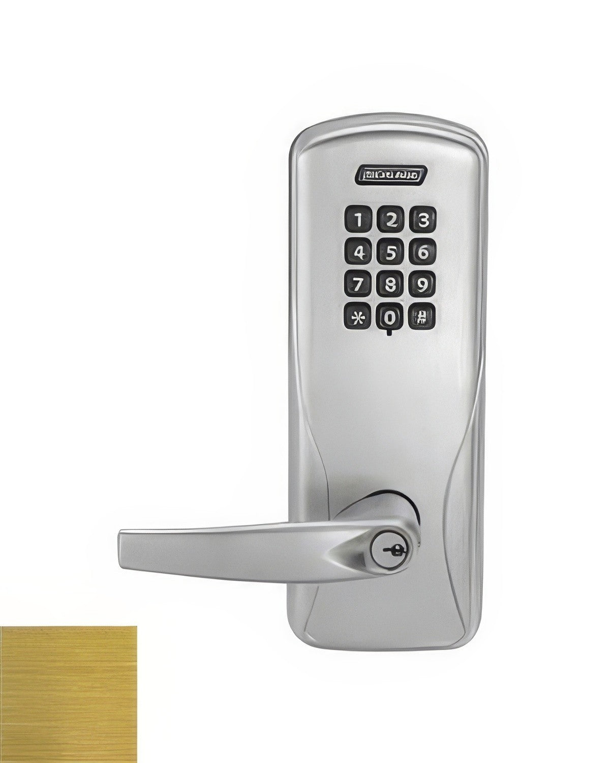 Schlage CO100CY70KPATH606 satin brass keypad entry door lever