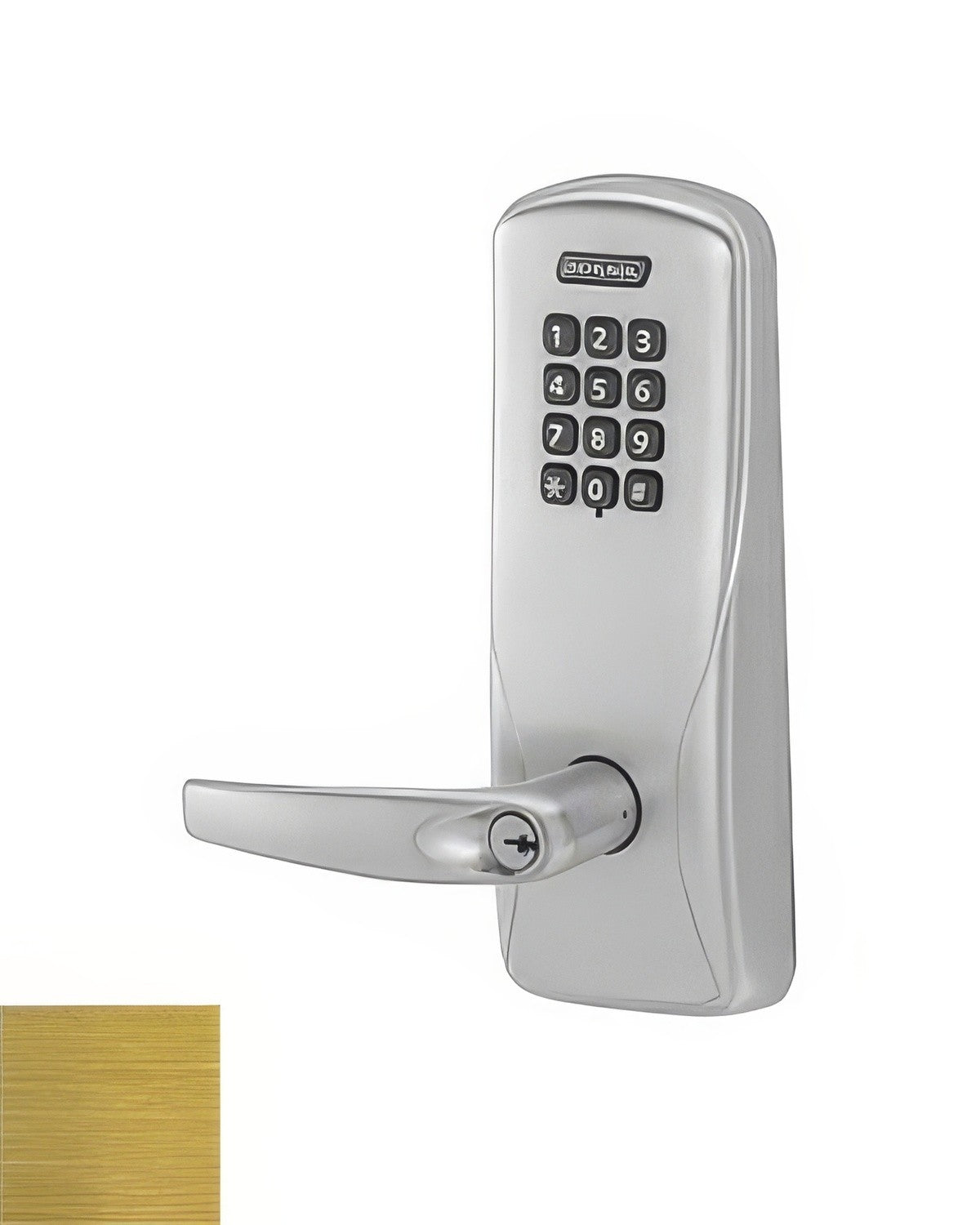 Schlage CO100MS70KPATH606 satin brass keypad entry door lever