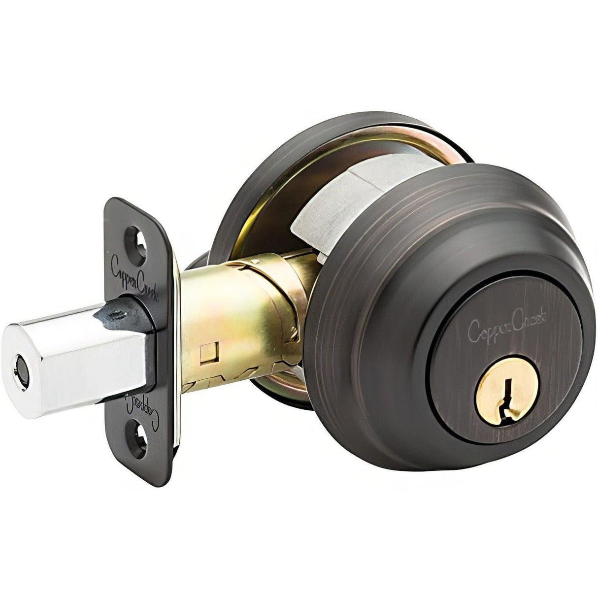 Copper Creek DBFR5410TB DBFR5410 Keyed Entry Single Cylinder Deadbolt with Interior Thumbturn Tuscan Bronze